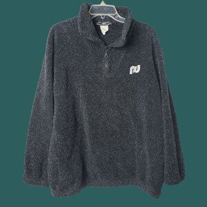 Porsche Design Vtg Pullover Sweater W/ Quarter-Zip & Embroidered Logo Blk Large